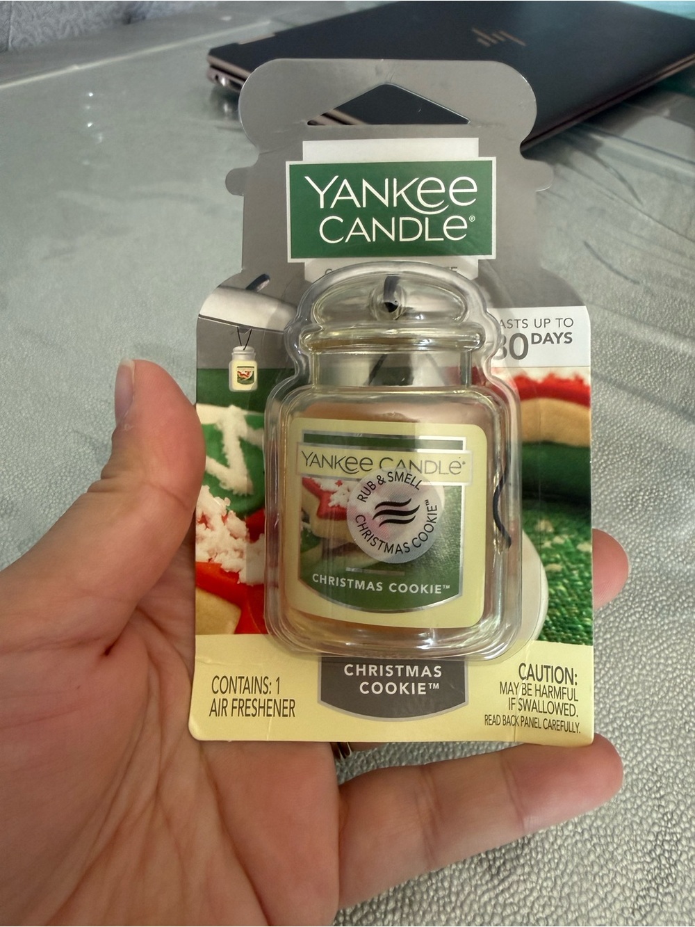 Yankee Candle Green and Cream Christmas Cookie Car Air Freshener